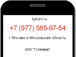 Информация о номере телефона +7 (977) 585-97-54: регион, оператор