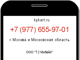 Информация о номере телефона +7 (977) 655-97-01: регион, оператор