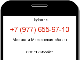 Информация о номере телефона +7 (977) 655-97-10: регион, оператор
