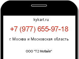 Информация о номере телефона +7 (977) 655-97-18: регион, оператор