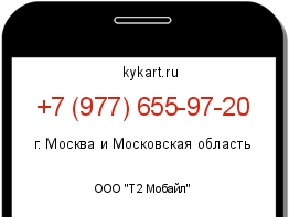 Информация о номере телефона +7 (977) 655-97-20: регион, оператор