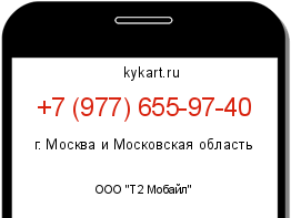 Информация о номере телефона +7 (977) 655-97-40: регион, оператор