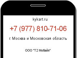 Информация о номере телефона +7 (977) 810-71-06: регион, оператор