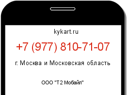 Информация о номере телефона +7 (977) 810-71-07: регион, оператор