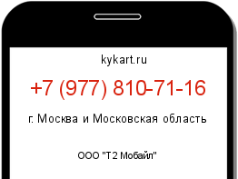 Информация о номере телефона +7 (977) 810-71-16: регион, оператор