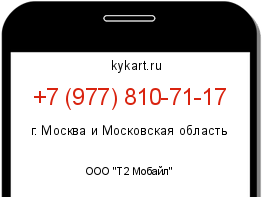 Информация о номере телефона +7 (977) 810-71-17: регион, оператор