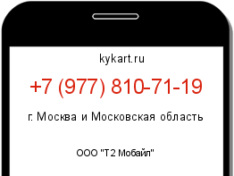 Информация о номере телефона +7 (977) 810-71-19: регион, оператор