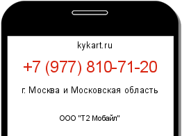 Информация о номере телефона +7 (977) 810-71-20: регион, оператор