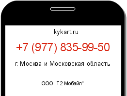 Информация о номере телефона +7 (977) 835-99-50: регион, оператор