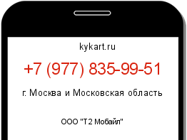 Информация о номере телефона +7 (977) 835-99-51: регион, оператор