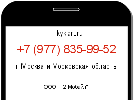 Информация о номере телефона +7 (977) 835-99-52: регион, оператор