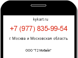 Информация о номере телефона +7 (977) 835-99-54: регион, оператор