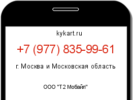 Информация о номере телефона +7 (977) 835-99-61: регион, оператор