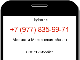 Информация о номере телефона +7 (977) 835-99-71: регион, оператор