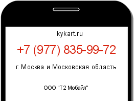 Информация о номере телефона +7 (977) 835-99-72: регион, оператор