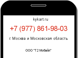 Информация о номере телефона +7 (977) 861-98-03: регион, оператор