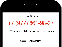 Информация о номере телефона +7 (977) 861-98-27: регион, оператор