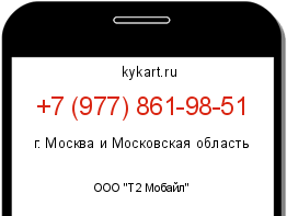Информация о номере телефона +7 (977) 861-98-51: регион, оператор