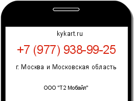 Информация о номере телефона +7 (977) 938-99-25: регион, оператор