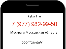 Информация о номере телефона +7 (977) 982-99-50: регион, оператор
