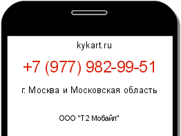 Информация о номере телефона +7 (977) 982-99-51: регион, оператор
