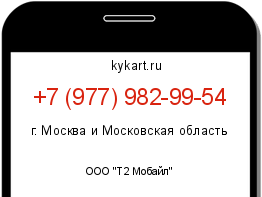 Информация о номере телефона +7 (977) 982-99-54: регион, оператор