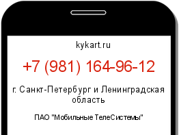 Информация о номере телефона +7 (981) 164-96-12: регион, оператор