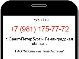 Информация о номере телефона +7 (981) 175-77-72: регион, оператор