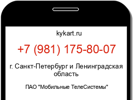 Информация о номере телефона +7 (981) 175-80-07: регион, оператор