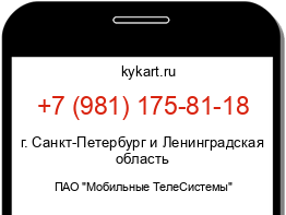 Информация о номере телефона +7 (981) 175-81-18: регион, оператор