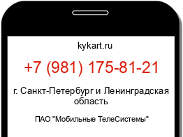 Информация о номере телефона +7 (981) 175-81-21: регион, оператор