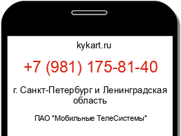 Информация о номере телефона +7 (981) 175-81-40: регион, оператор