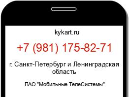 Информация о номере телефона +7 (981) 175-82-71: регион, оператор