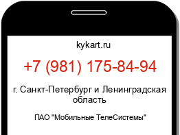 Информация о номере телефона +7 (981) 175-84-94: регион, оператор