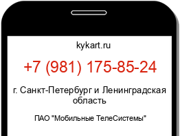 Информация о номере телефона +7 (981) 175-85-24: регион, оператор