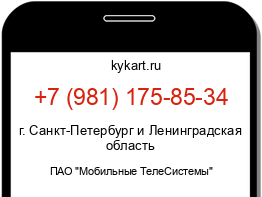 Информация о номере телефона +7 (981) 175-85-34: регион, оператор