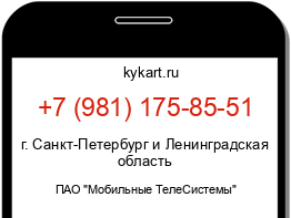 Информация о номере телефона +7 (981) 175-85-51: регион, оператор