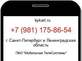 Информация о номере телефона +7 (981) 175-86-54: регион, оператор