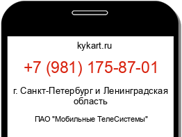 Информация о номере телефона +7 (981) 175-87-01: регион, оператор