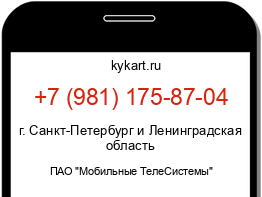 Информация о номере телефона +7 (981) 175-87-04: регион, оператор