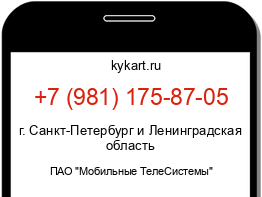Информация о номере телефона +7 (981) 175-87-05: регион, оператор