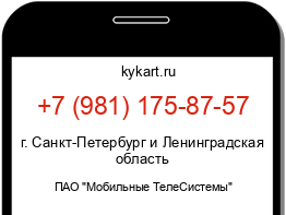 Информация о номере телефона +7 (981) 175-87-57: регион, оператор