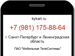 Информация о номере телефона +7 (981) 175-88-64: регион, оператор