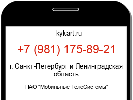 Информация о номере телефона +7 (981) 175-89-21: регион, оператор