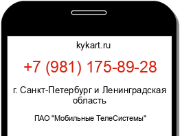 Информация о номере телефона +7 (981) 175-89-28: регион, оператор