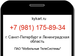 Информация о номере телефона +7 (981) 175-89-34: регион, оператор