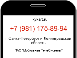 Информация о номере телефона +7 (981) 175-89-94: регион, оператор
