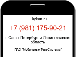 Информация о номере телефона +7 (981) 175-90-21: регион, оператор