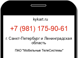 Информация о номере телефона +7 (981) 175-90-61: регион, оператор