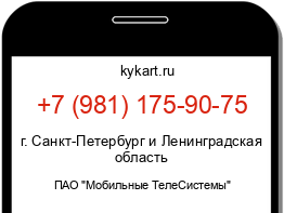 Информация о номере телефона +7 (981) 175-90-75: регион, оператор
